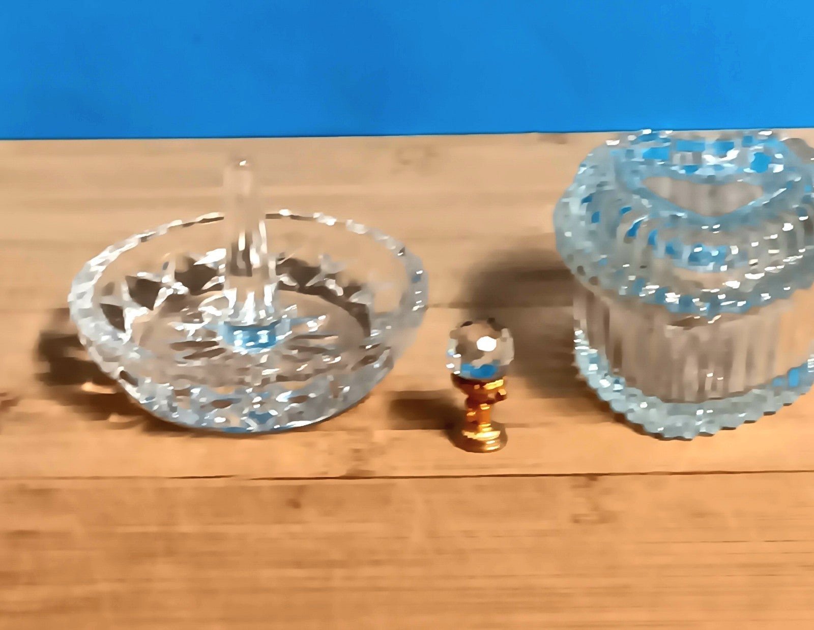 Crystal Lot Ring Holder Trinket Box Globe Vanity Dresser Set