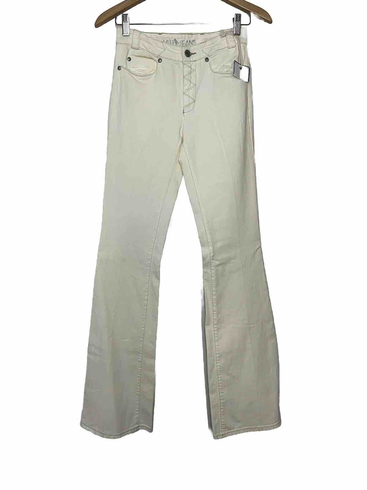 Anthropologie MiH Marakesh Aviator Kick Flare Jeans Womens 25 L NWT Ivory Denim