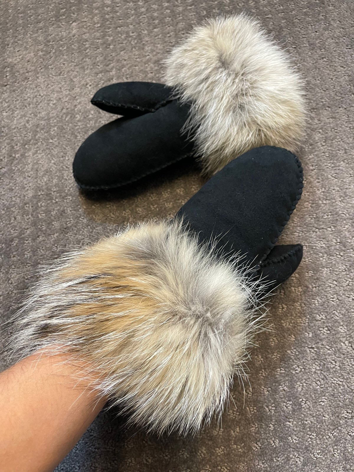 Genuine Fur gloves hand made