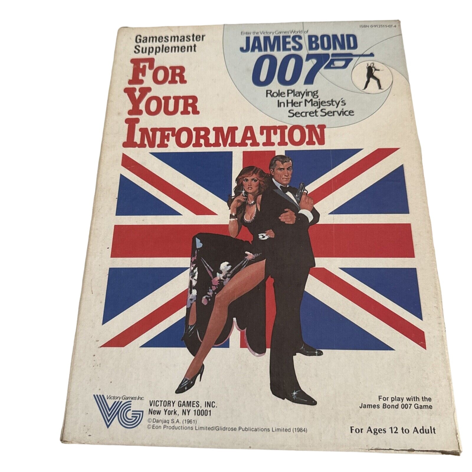 James Bond 007 RPG For Your Information Supplement Victory Games Avalon 1984