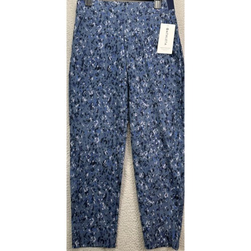 Athleta Pants Womens 8 Brooklyn Blue Camo Ankle Pull On Elastic Waist Pocket NEW