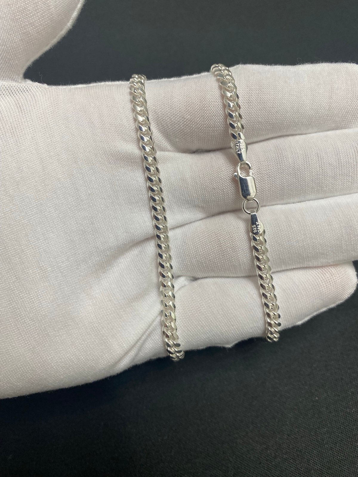Solid Sterling Silver 4mm 20” Cuban Link Chain