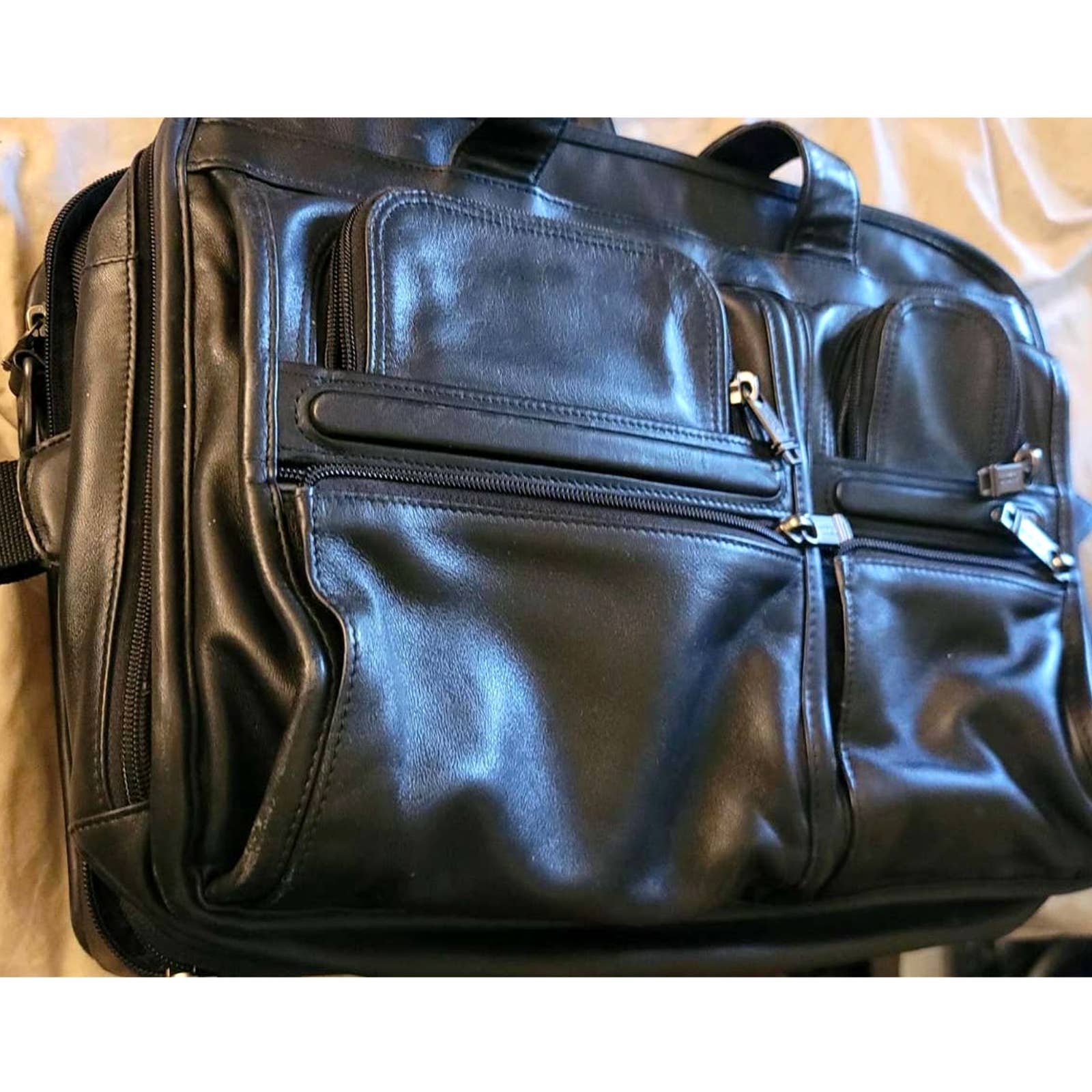 Tumi Black 96145D4 Leather Briefcase