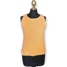 525 America Anthropologie Sweater Knit Sleeveless Sherbet Orange Size Small