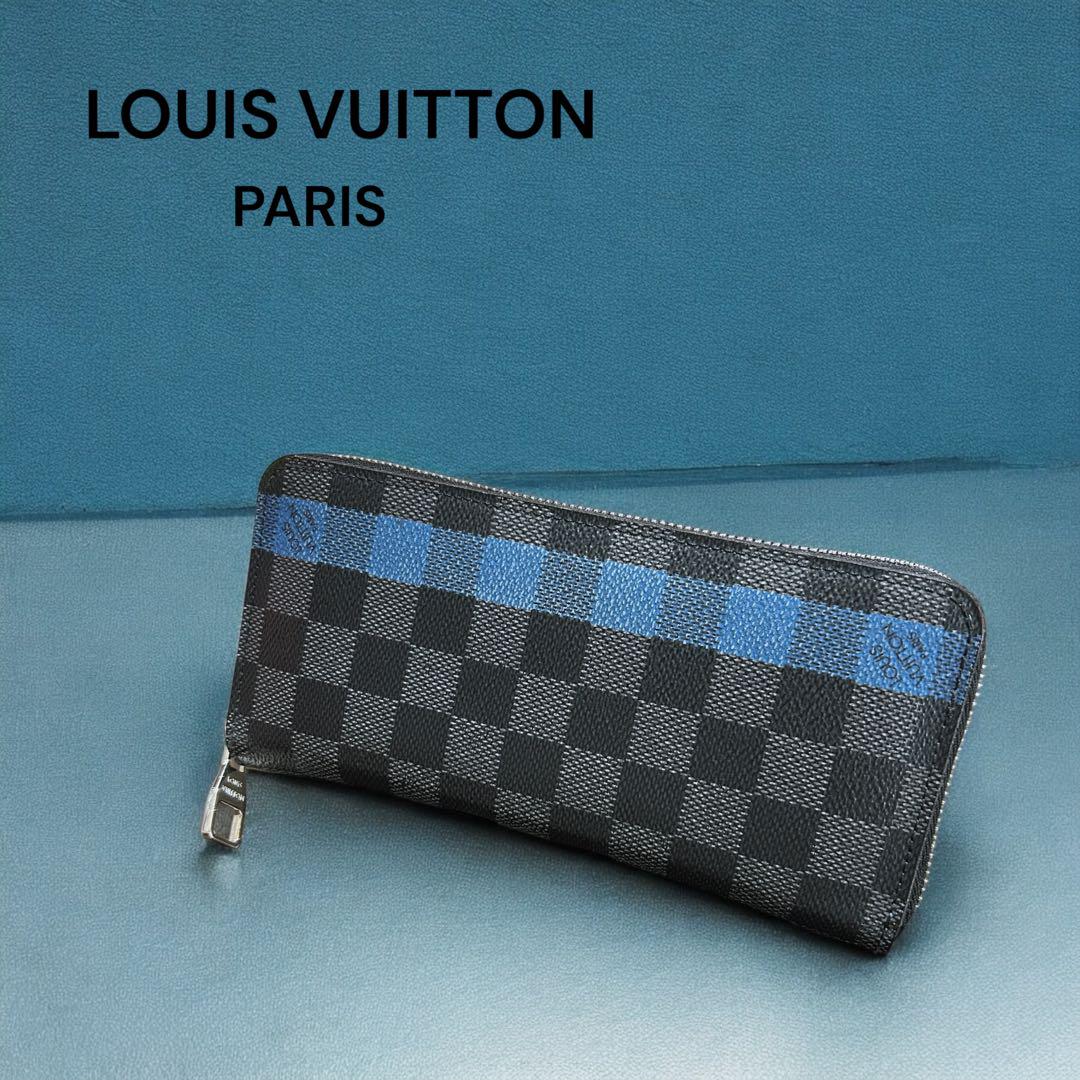 Rare Louis Vuitton Zippy Wallet Vertical Damier Graphite 【USED】