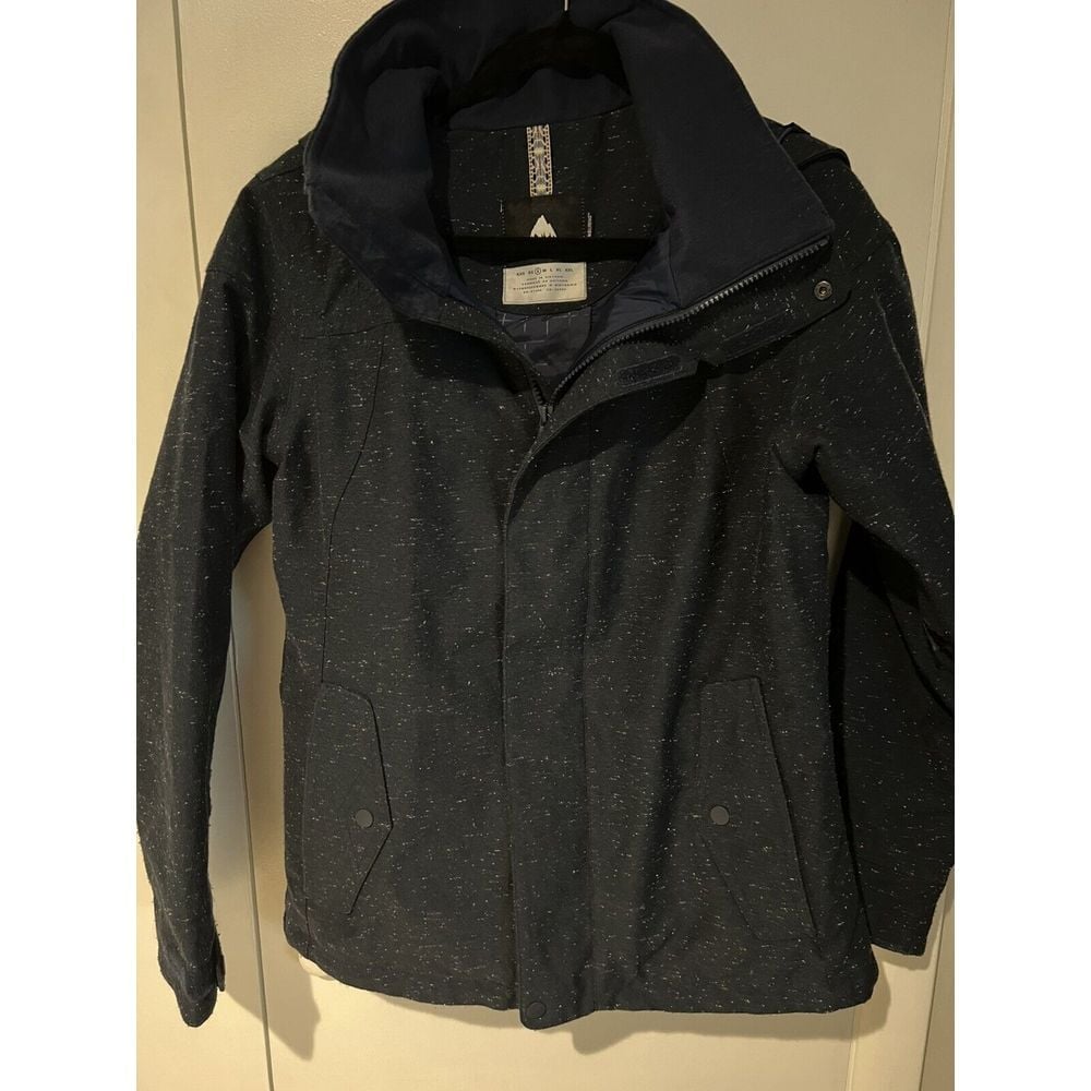 Burton Jet Set Jacket Navy Blue Size Small Slim Fit Hooded Water Resistant