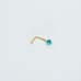 Solid 14kt gold Nose Stud Green Opal