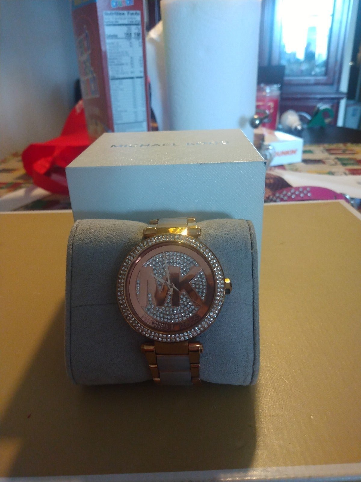 Michael Kors Pink Gold Diamond Mk 6176 Watch New