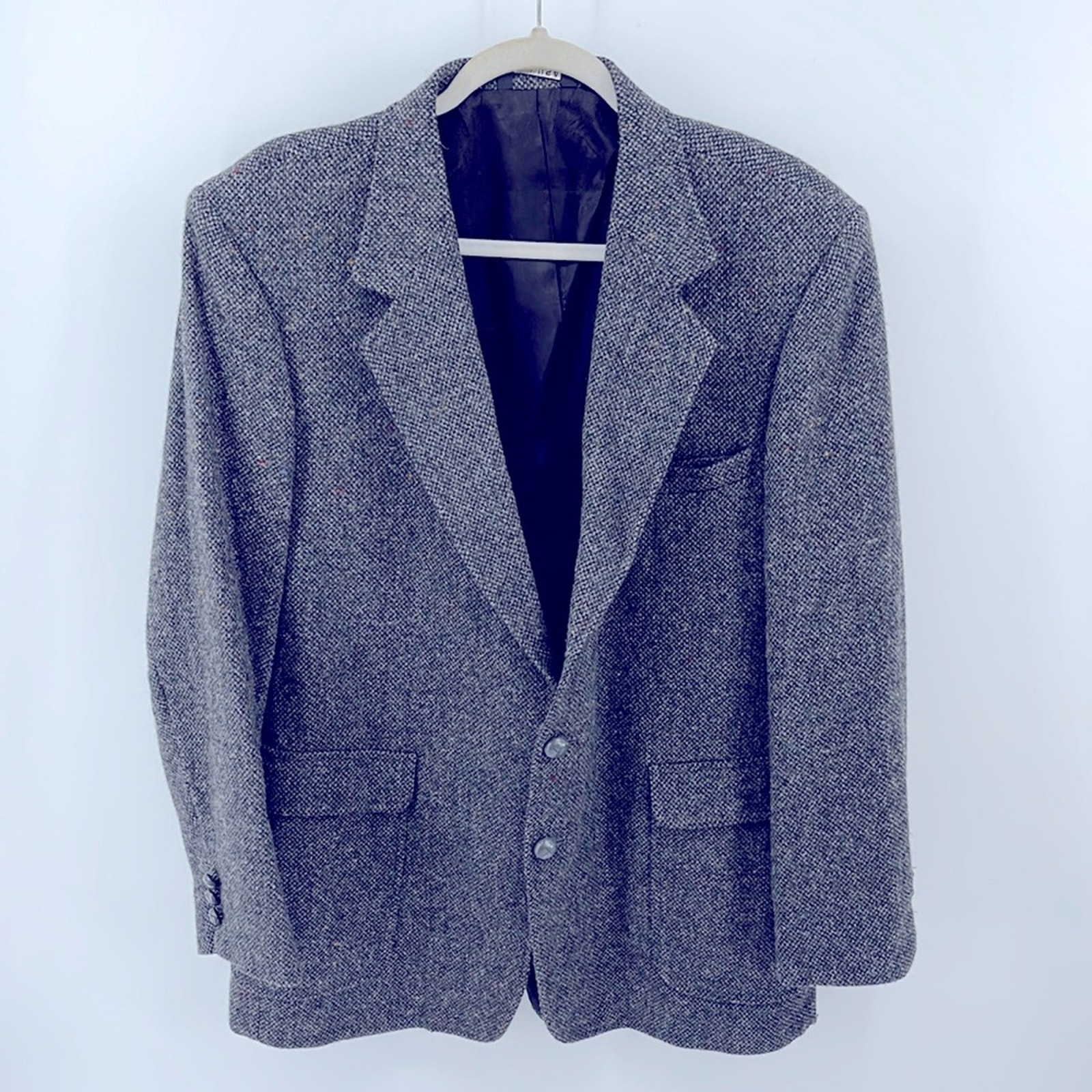 Vintage Cambridge Classic 100% wool tweed two button single vent sport coat 44R