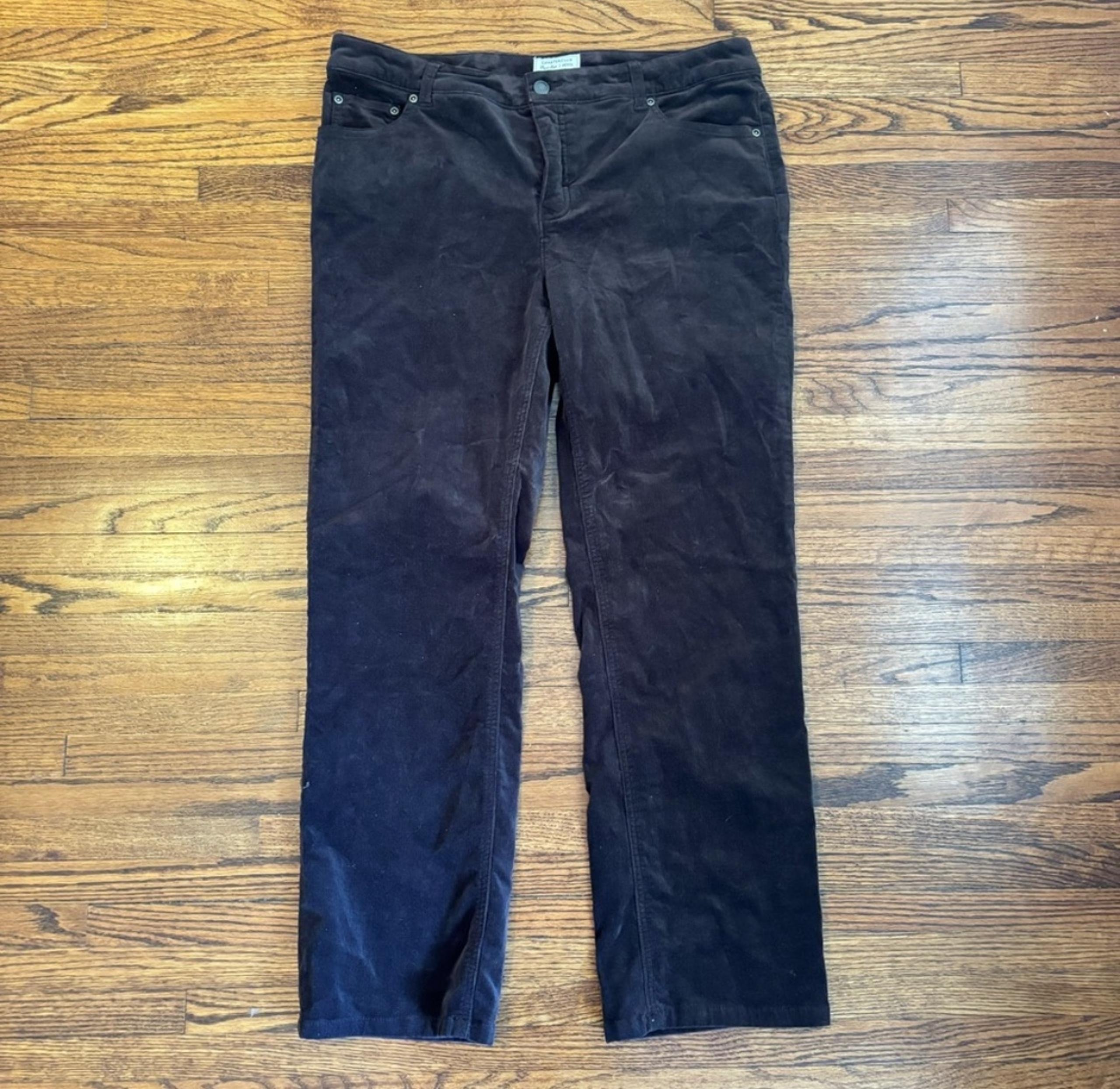 Charter club classic fit brown corduroy pants in women’s size 12p