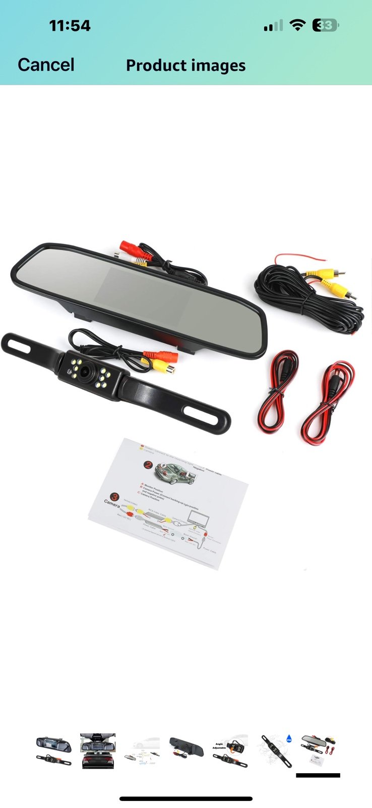 Backup camera and monitor kit