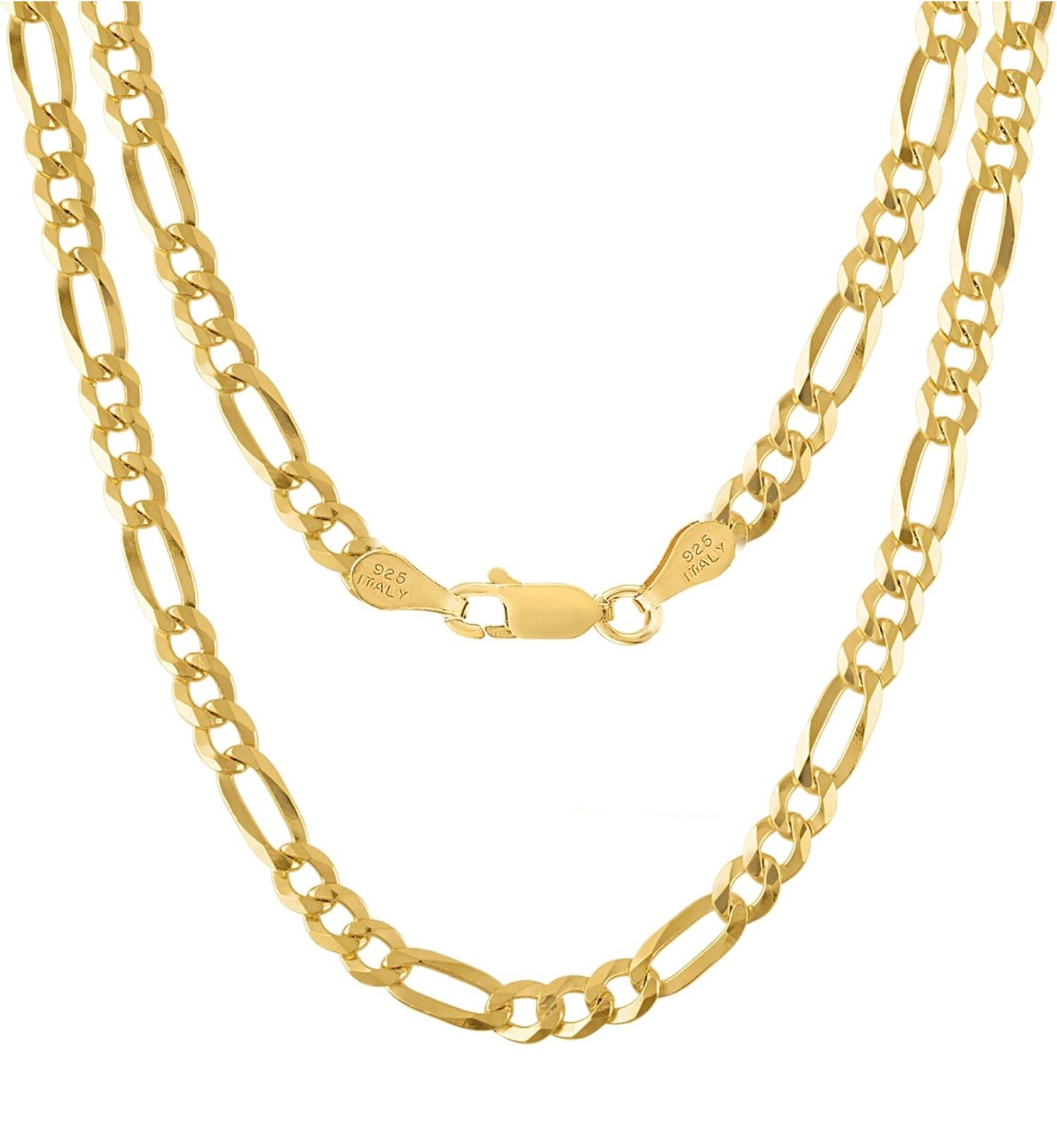 KISPER Mens Gold Chain Necklace - 18k Gold Necklace for Men, 22 Inch