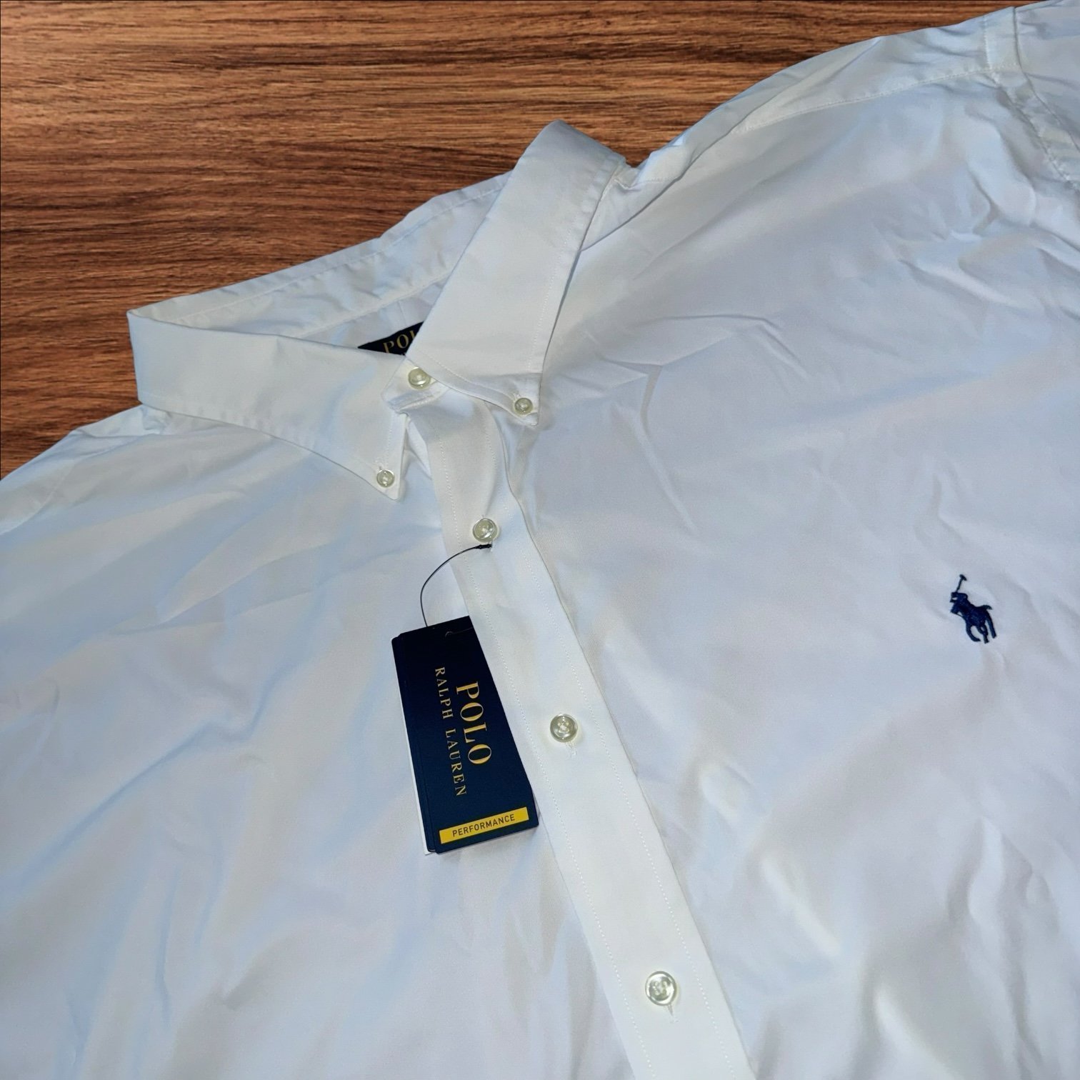 NWT polo Ralph Lauren Performance Men Sz 5XB Short Sleeve Button Down Shirt Whit