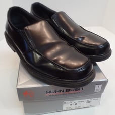 NUNN BUSH-Men's Black Leather Slip on Slip Resistant Loafers Sz 11.5 TUCKER