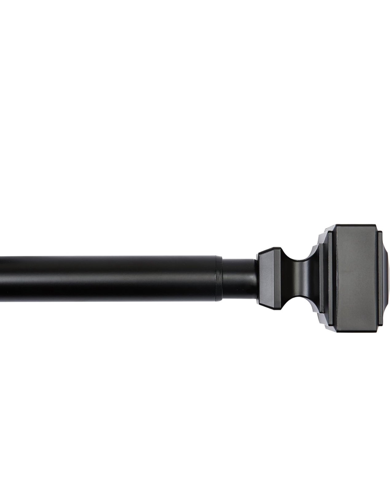 Wall Curtain Rod with Square Finials, 36 to 72\ 