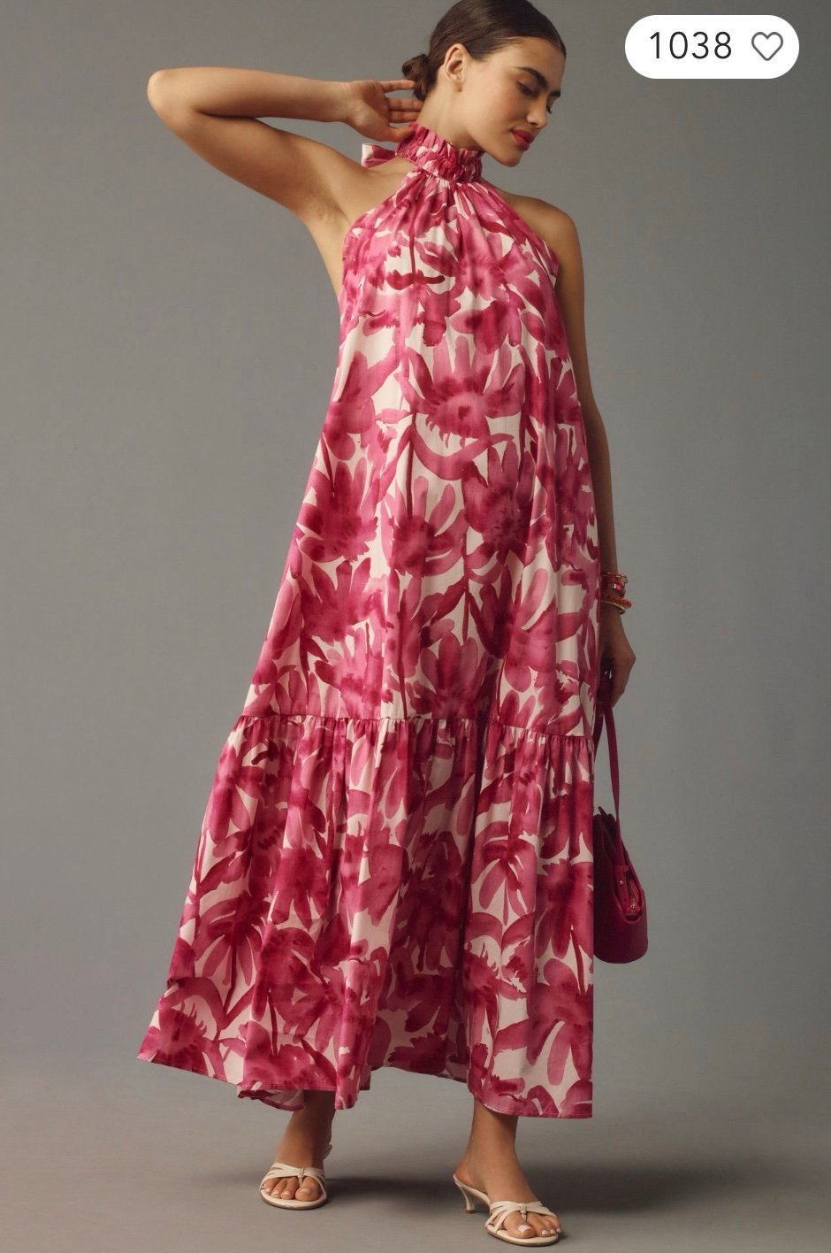 NWT❤️Anthro Corey Lynn Calter Halter Tiered Maxi Dress szM