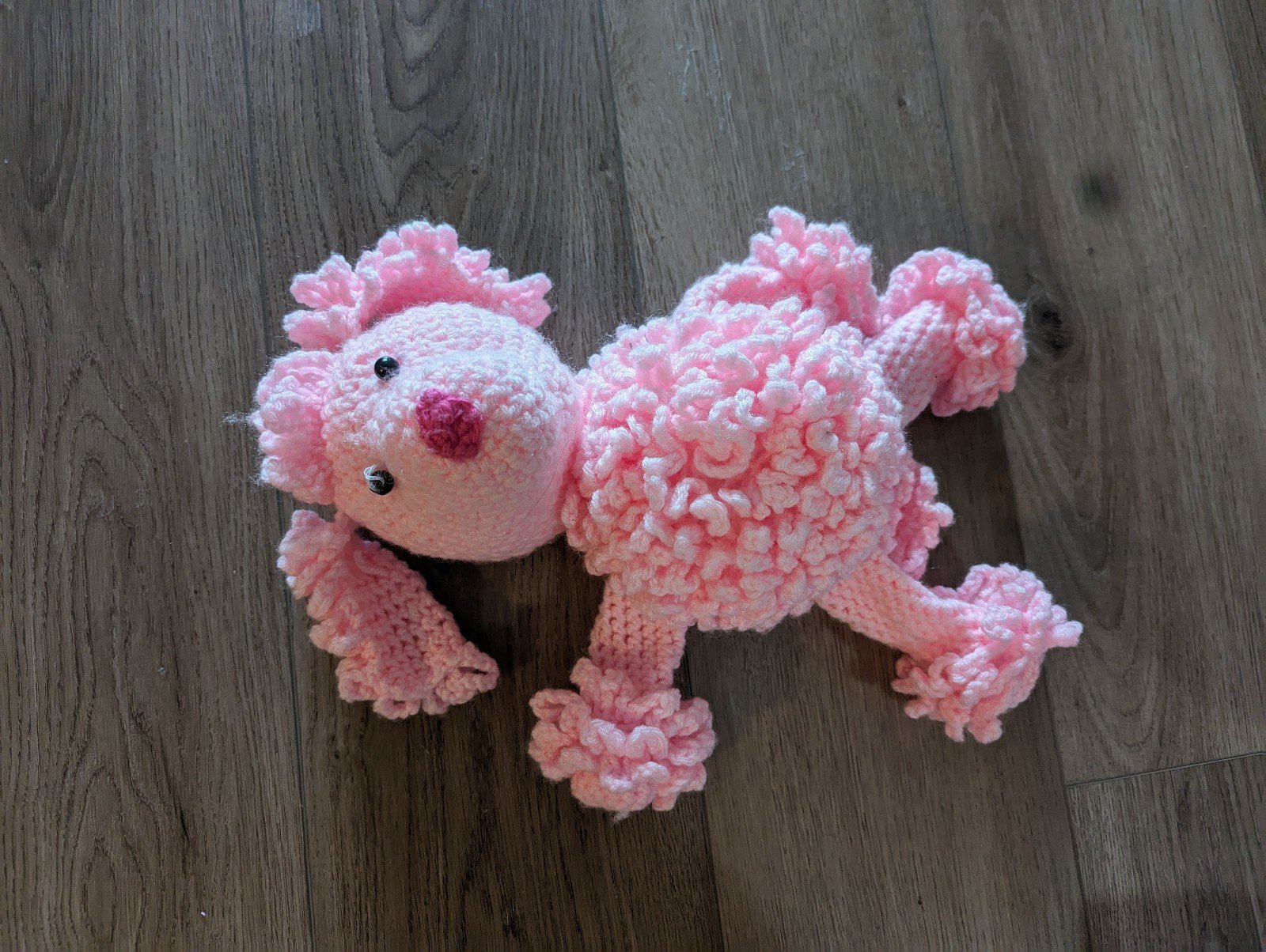 Crocheted poodle pink doll stuffed animal handmade