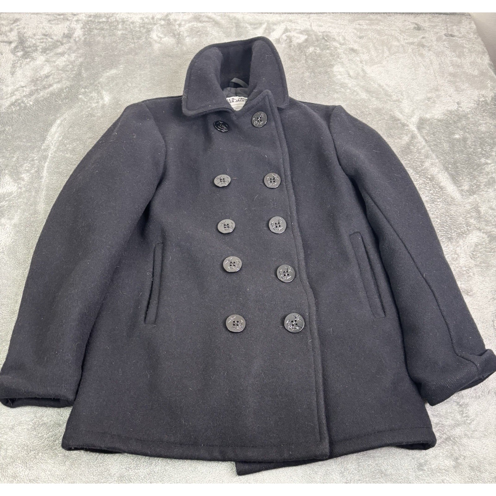 Vintage Schott NYC US 740N Pea Jacket Navy Coat Men's Size