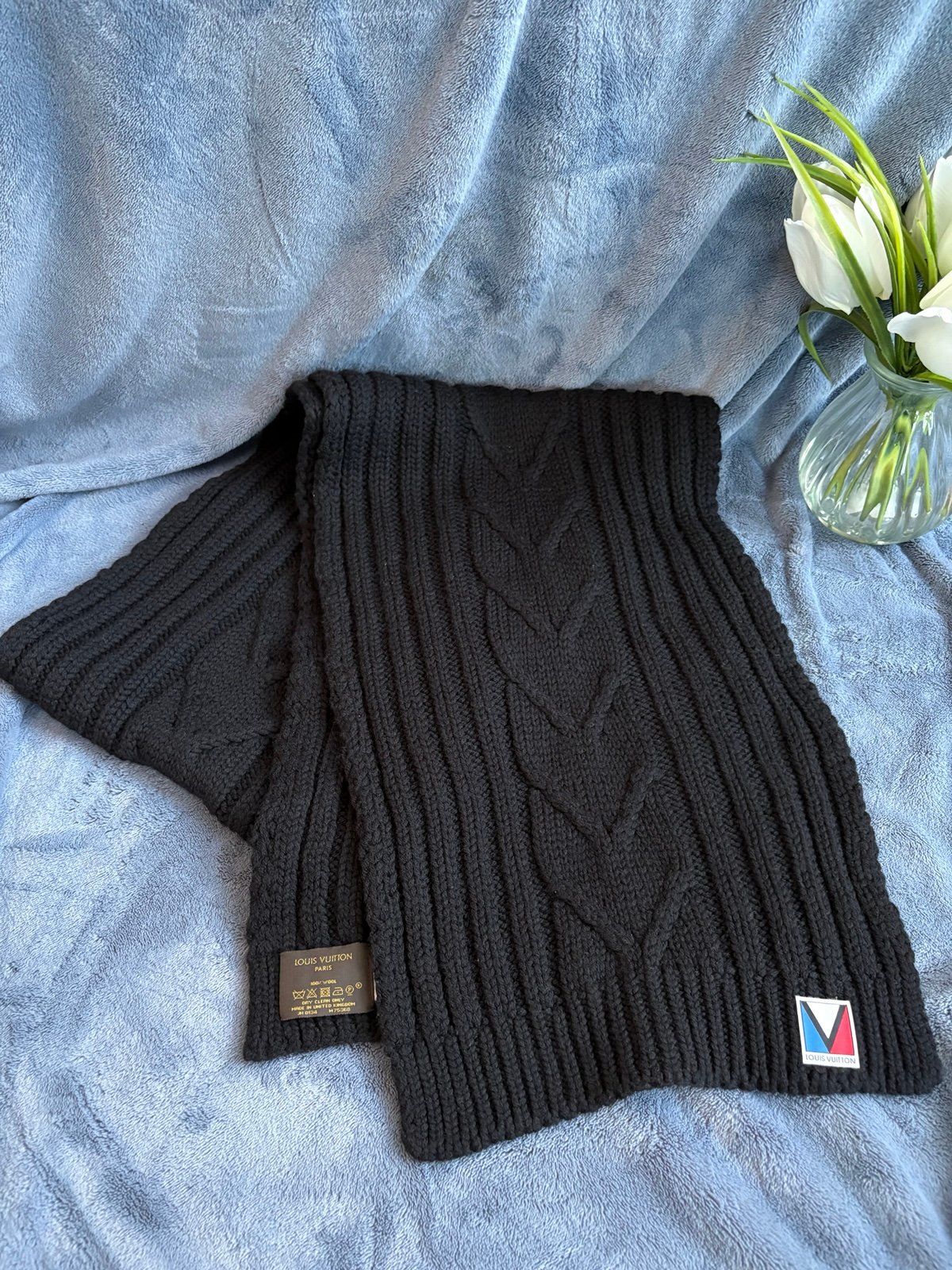 Louis Vuitton Cable Knit Wool Scarf