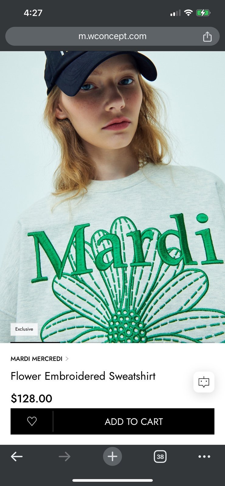Mardi mercredi Flower Embroidered Sweatshirt