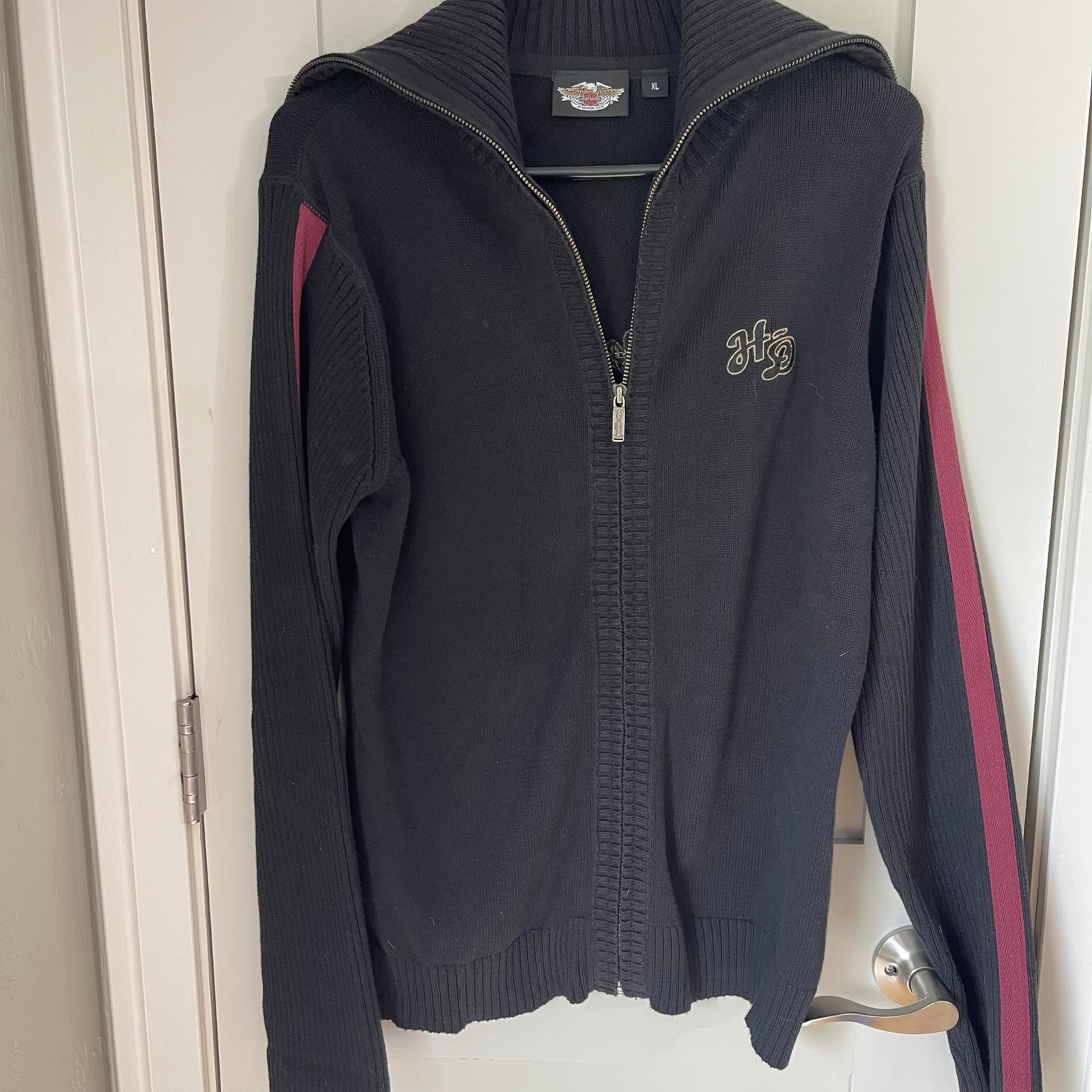 Harley Davidson Full Zip Womens Sweater Size XL Turtleneck Knit