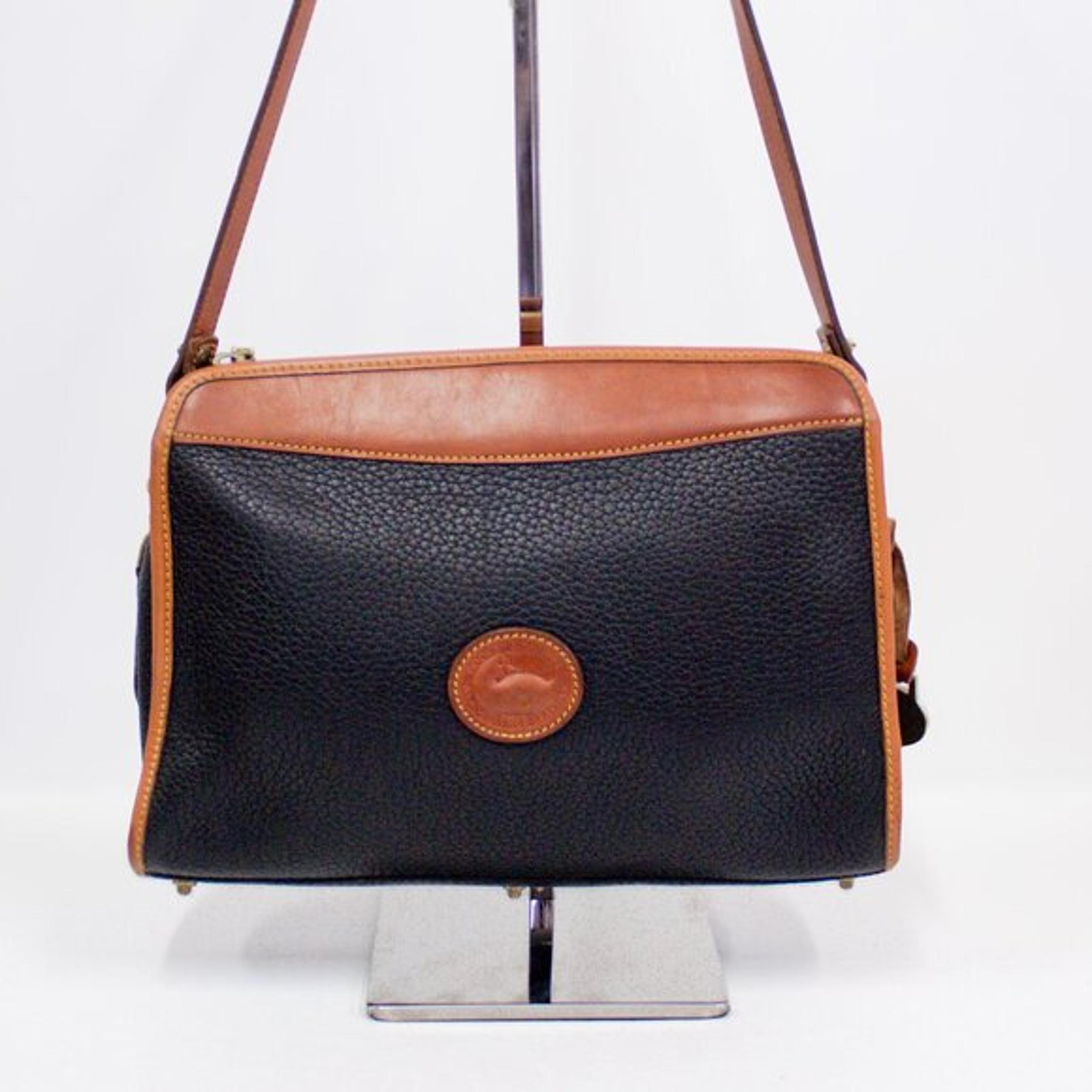 Dooney & Bourke Vintage Brown and Black Pebbled Leather Purse