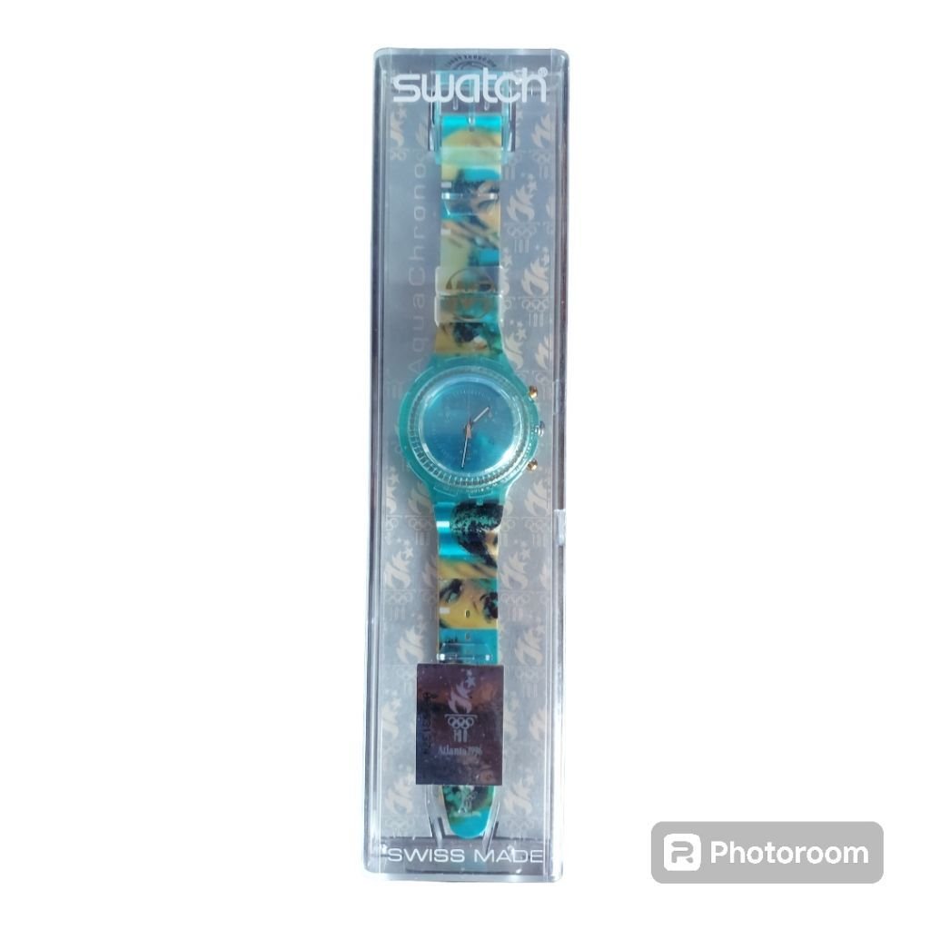 Swatch Wristwatch Aqua Chrono MARK SPITZ SBZ103 Munich 1972 OIympics NOS