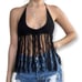 Crochet Bralette Black with Fringe