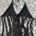 Crochet Bralette Black with Fringe