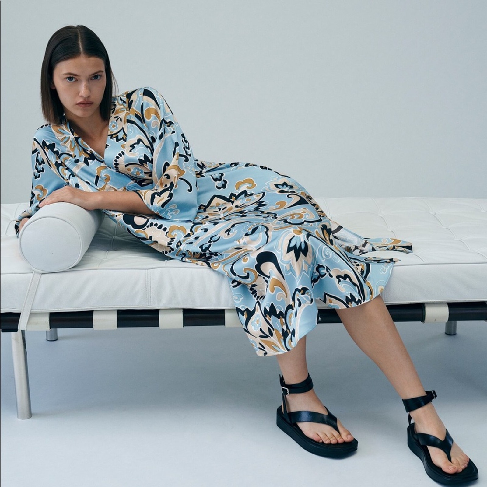 ZARA PRINTED TUNIC DRESS MULTICOLORED