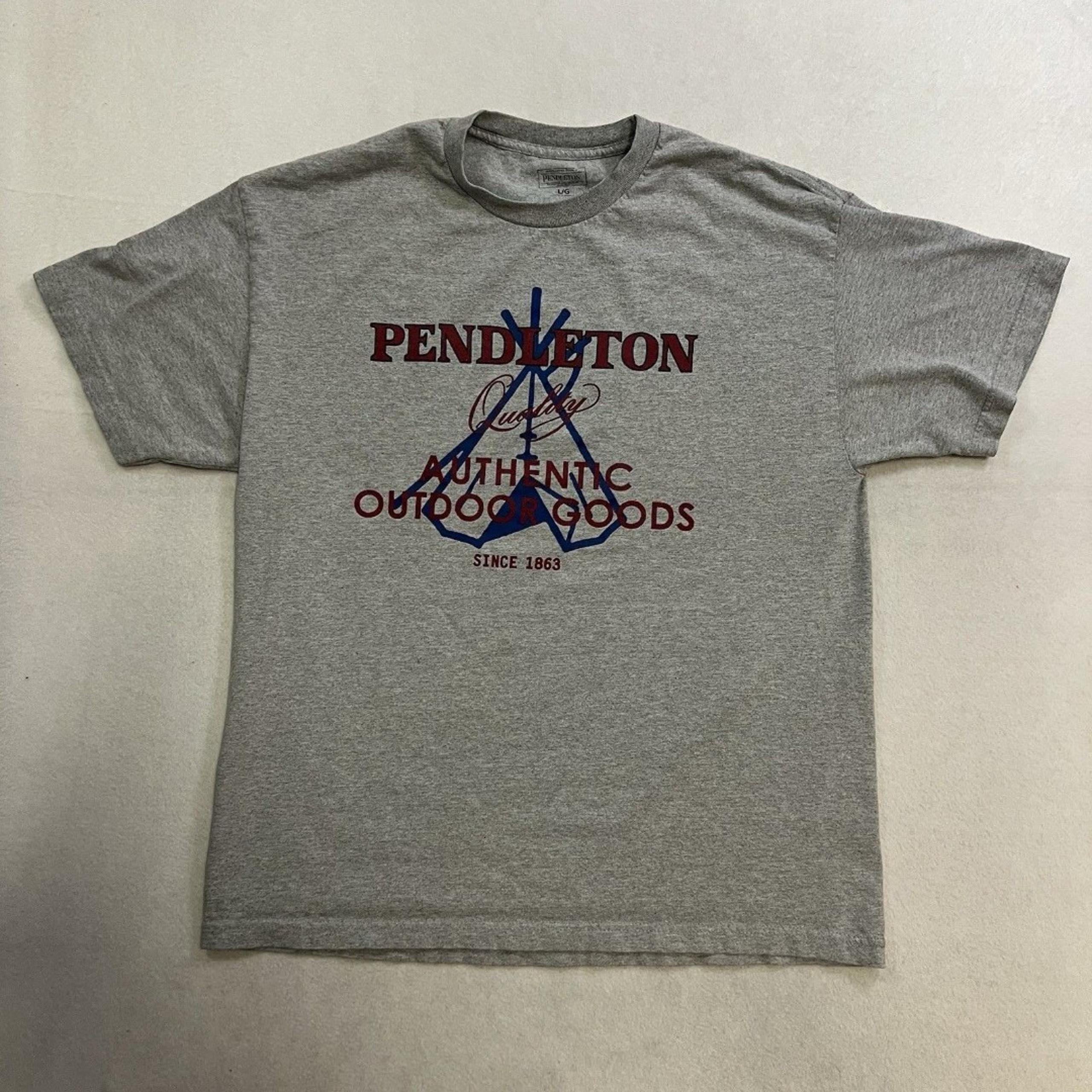 Pendleton Outdoors Short Sleeve T-Shirt Men’s Size Large Gray Graphic Print Tee
