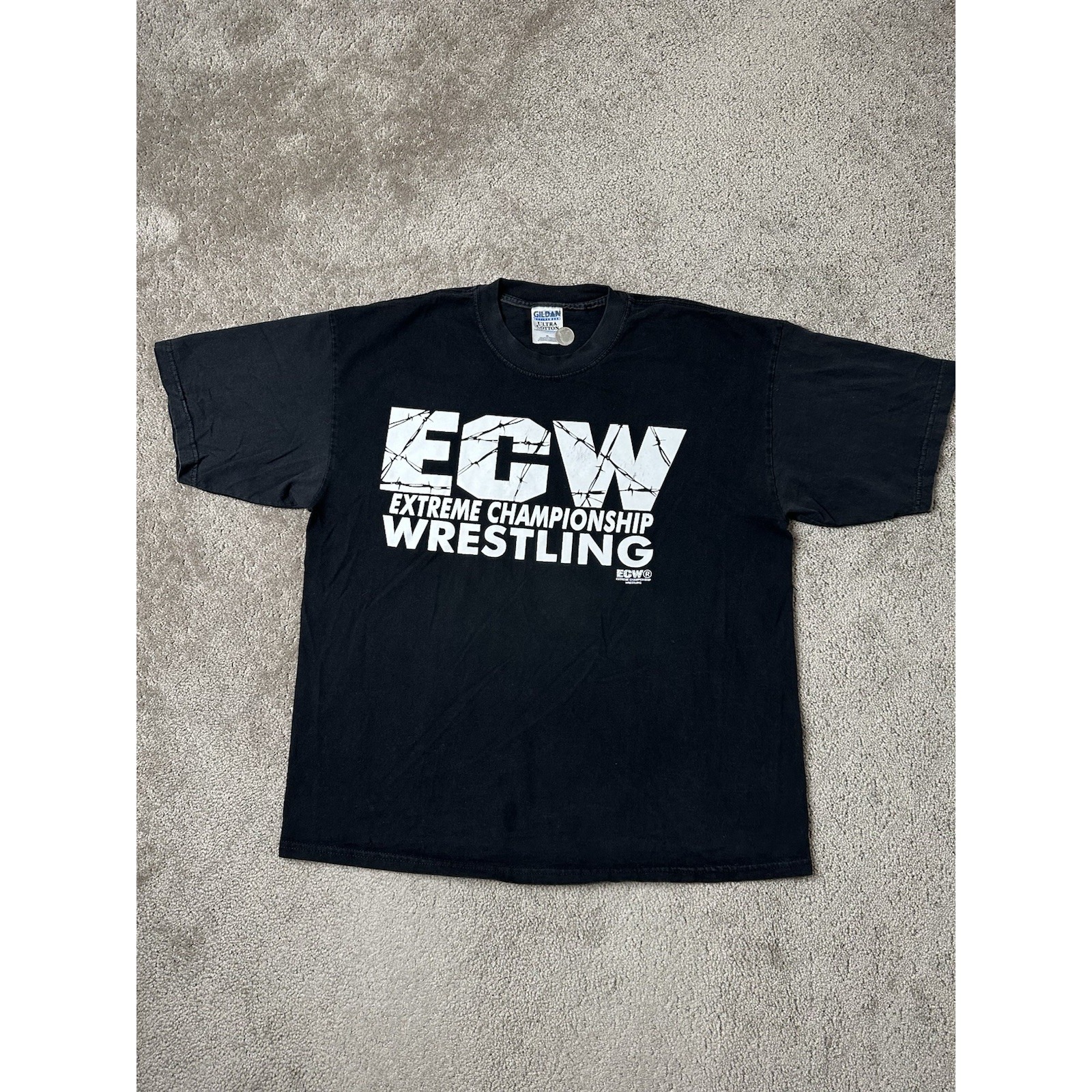 Vintage Mens Tshirt 90s Gildan ECW Hardcore Wrestling Graphic, Y2K Rock Size XL