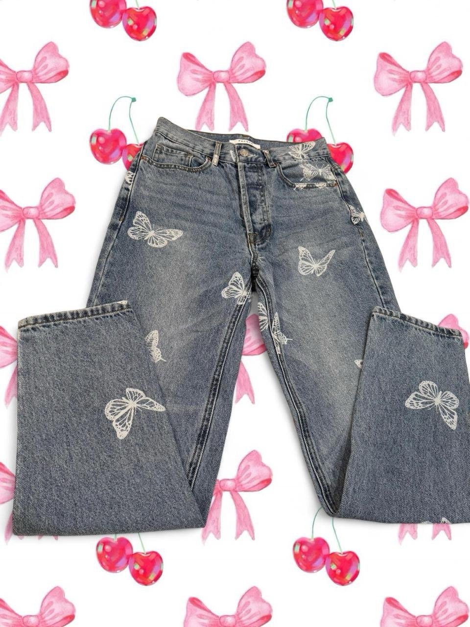 Pacsun Butterfly Print Jeans NWOT