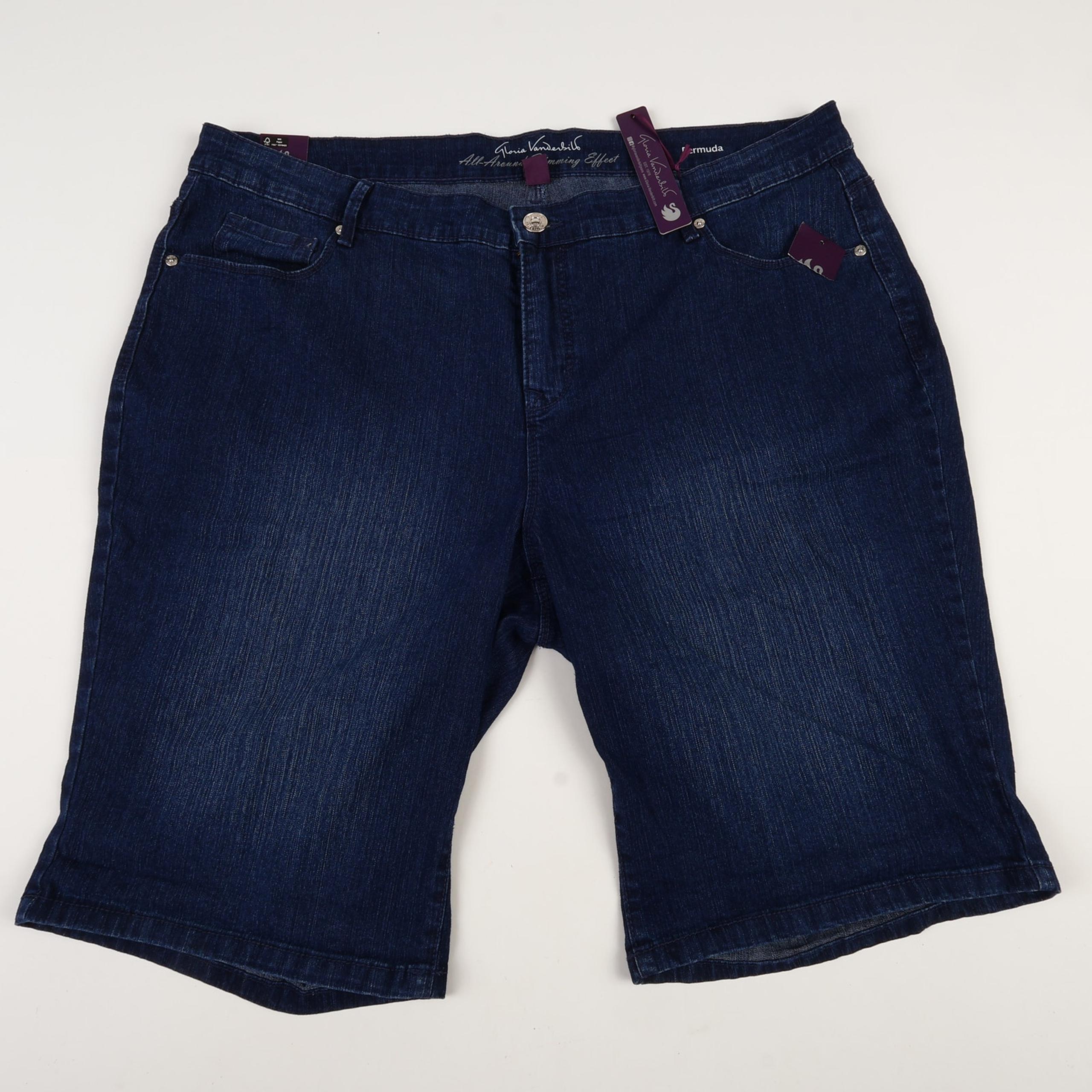 Gloria Vanderbilt Womens 18W Bermuda Jean Dark Wash Shorts