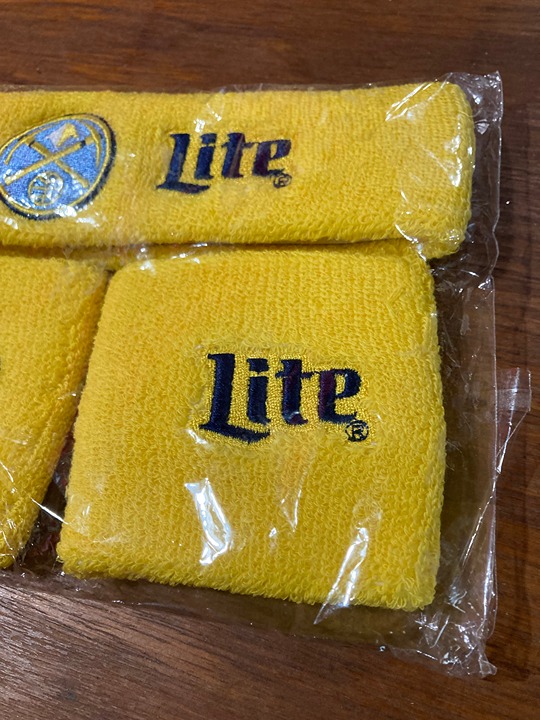 Wrist bands wristbands Denver Nuggets Basketball NBA Miller Lite Beer NIP NEW