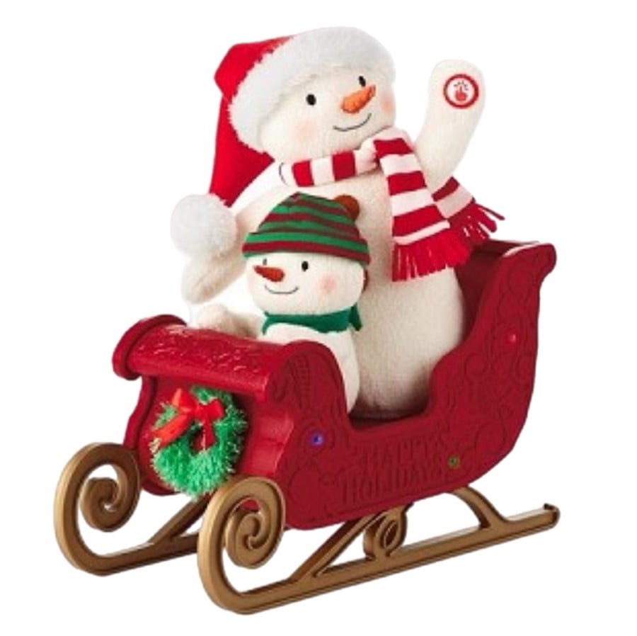 NWT!!! Hallmark 2016 Twinkling Sleigh Ride Snowman Plush