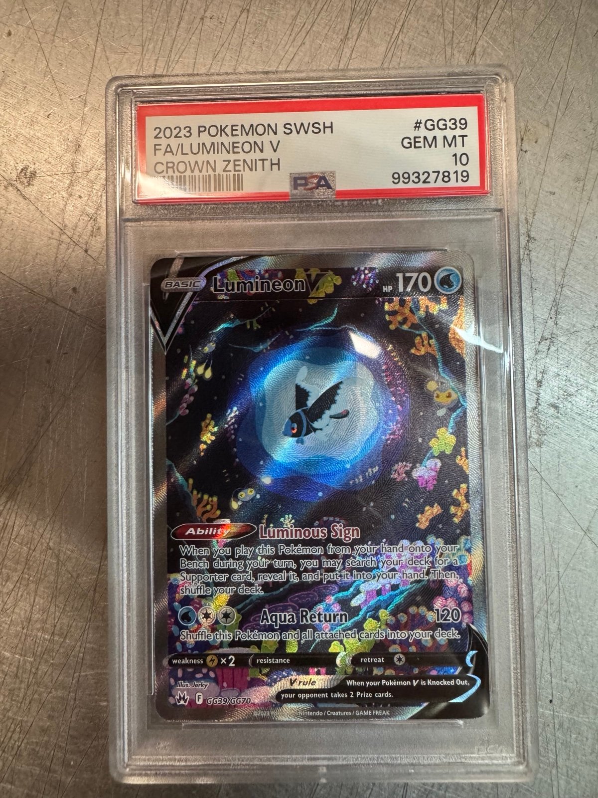 2023 Pokemon SWSH Crown Zenith Lumineon V Galarian Gallery #GG39/GG70 PSA 10