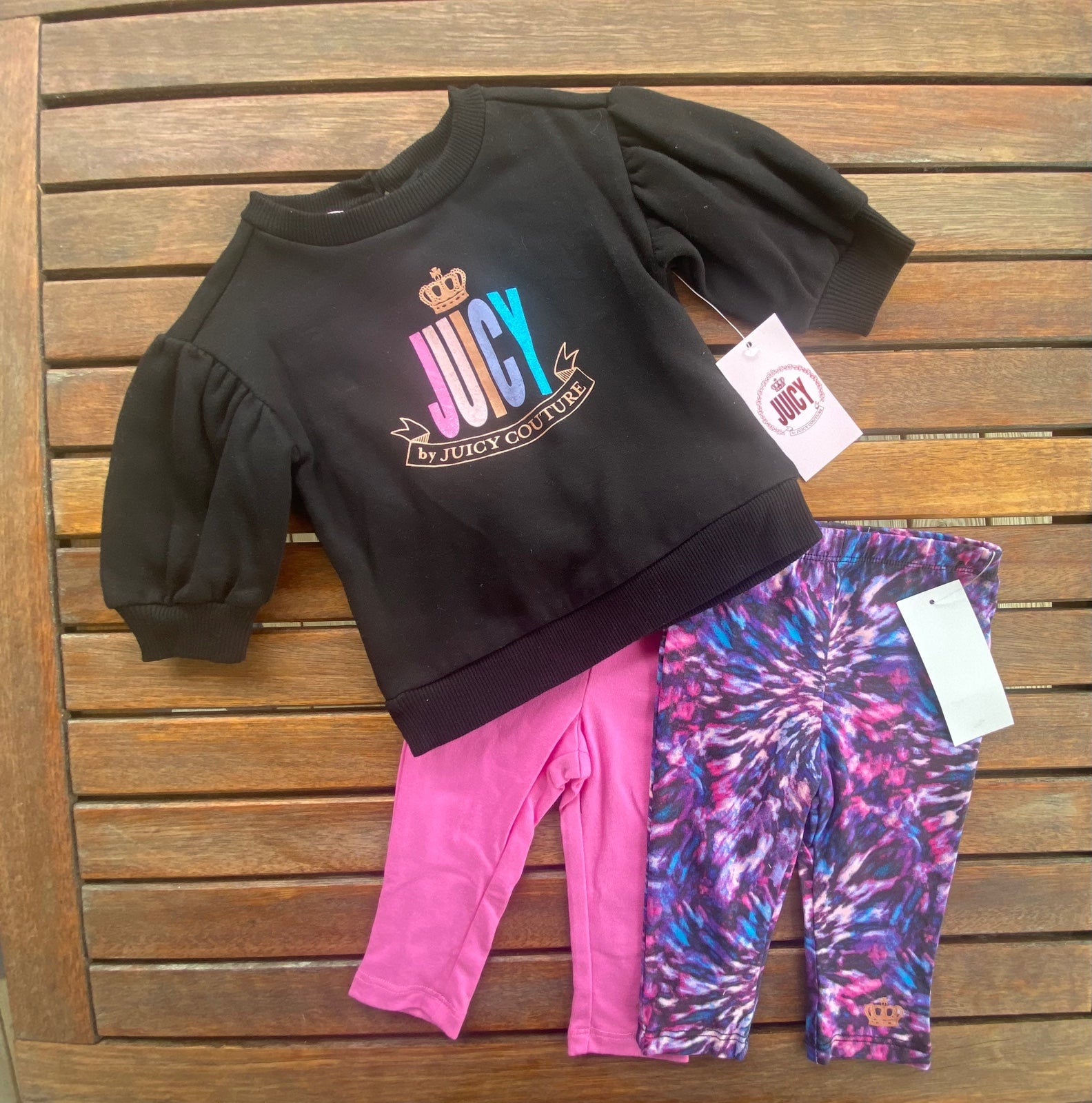 Juicy Couture infant girls 3-6 mos 3pc set NWT pullover and two legging