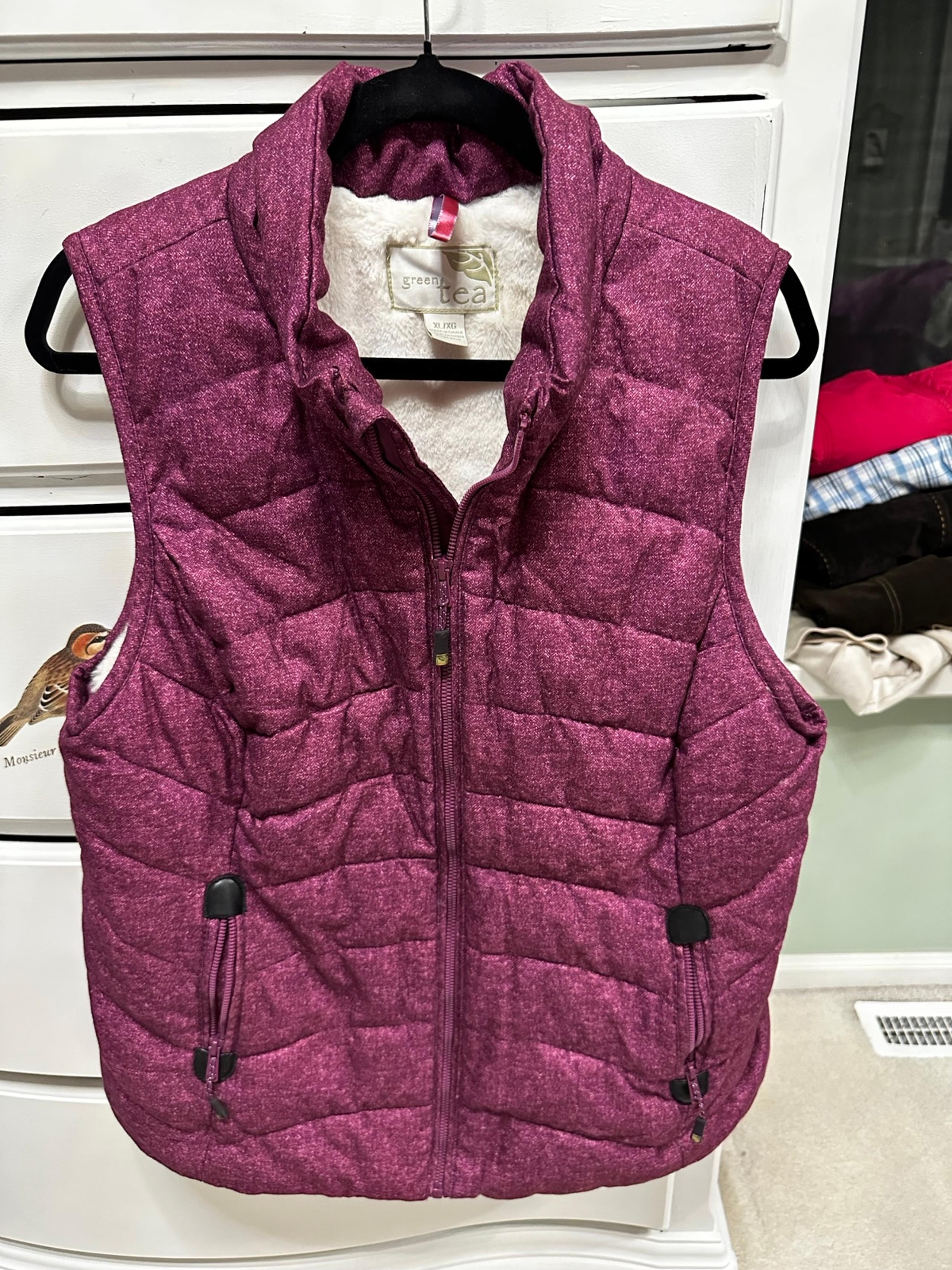 Green Tea purple Puffer Vest size XL