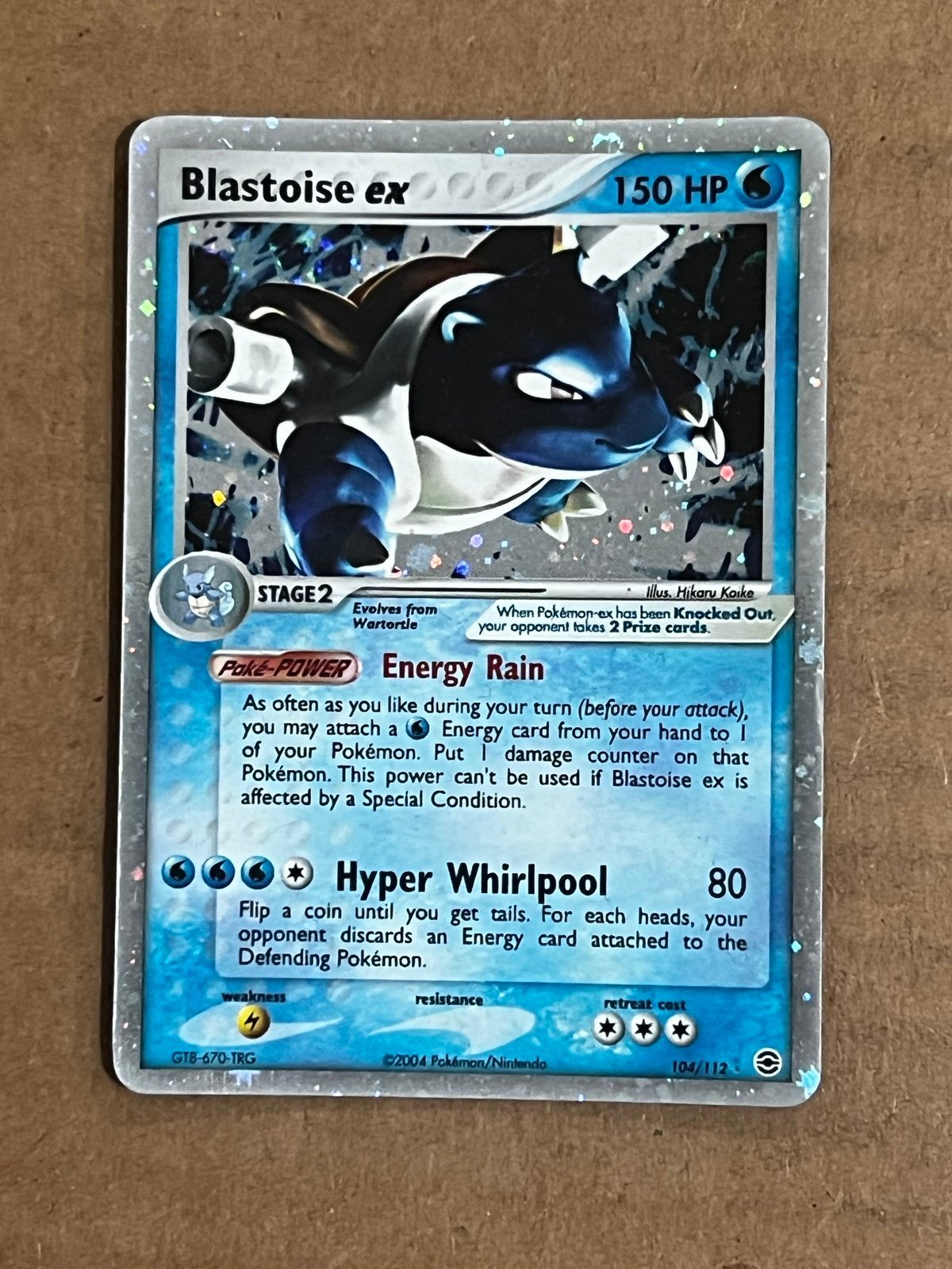 TCG Pokemon Card ex FireRed Leaf Green Blastoise ex 104/112 Holo RARE!