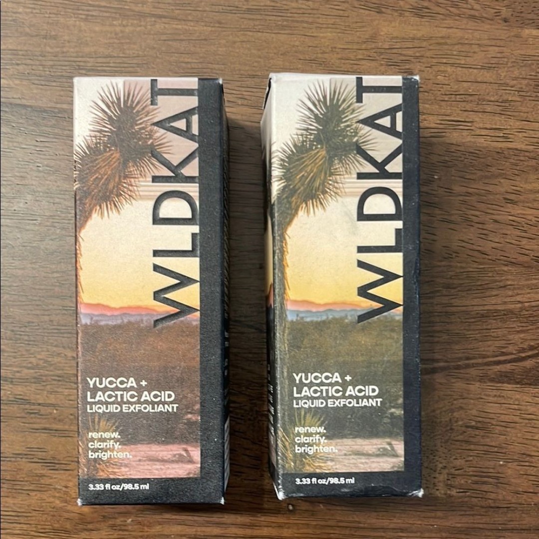 NEW (2) Wldkat Yucca + Lactic Acid Liquid Exfoliant 3.33 fl oz