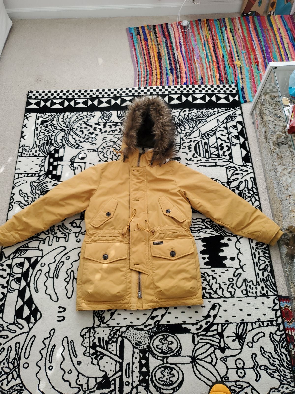Mens abercrombie & fitch yellow winter coat