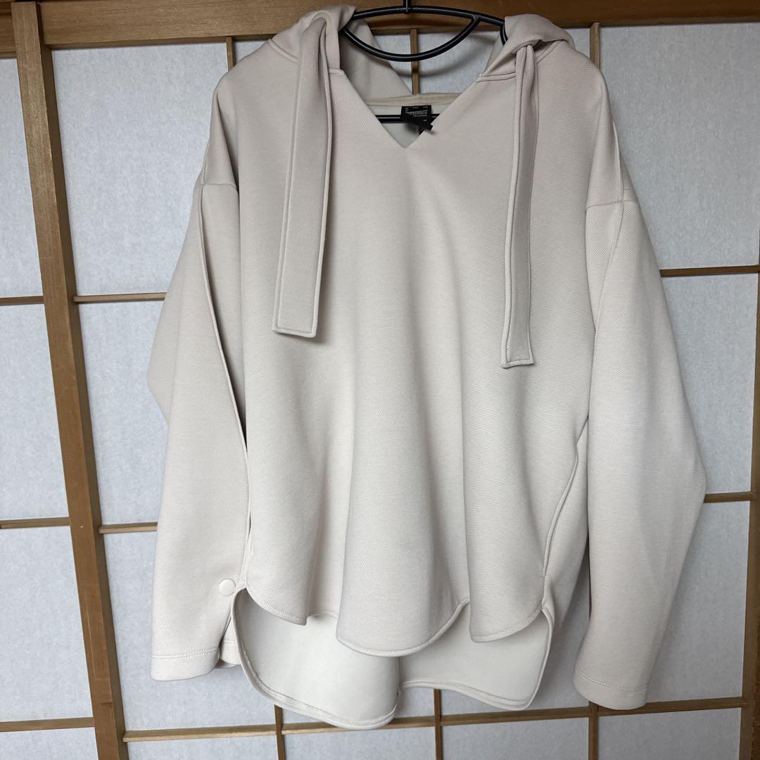 sov Beige V-Neck Hooded Parka
