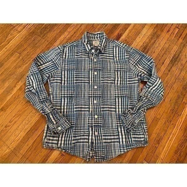 J. Crew Trademark blue/white flannel.