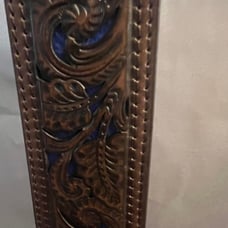 JP West size 40 Western belt with blue accent