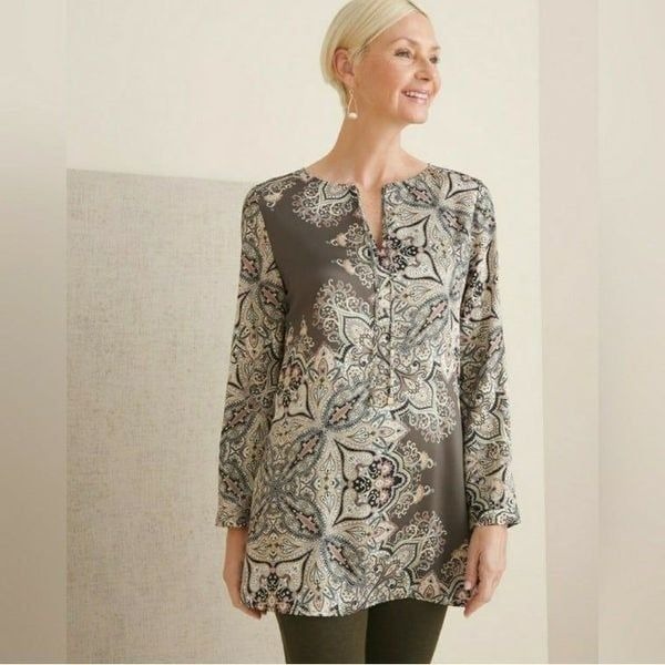 Chico's Medallion Print Tunic sz Med