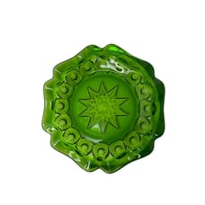 Vintage L E Smith Sun and Stars Green Ashtray