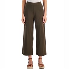 Eileen Fisher Wide Leg Crop Pull On Pant With Yoke Brown Size XL