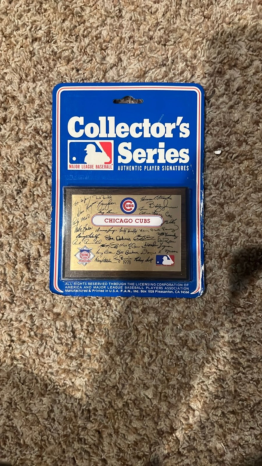 vtg 1978 CHICAGO CUBS Autograph Plaque with Facsimile Autographs Unopened. Corne