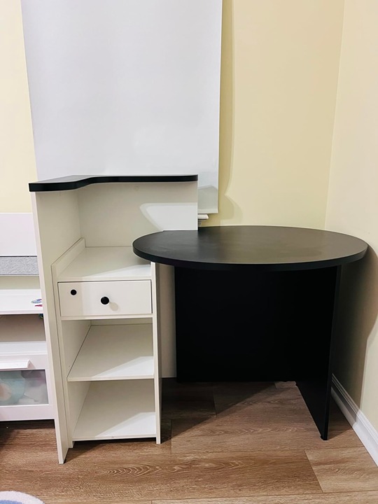 Tangkula Reception Desk, White & Black